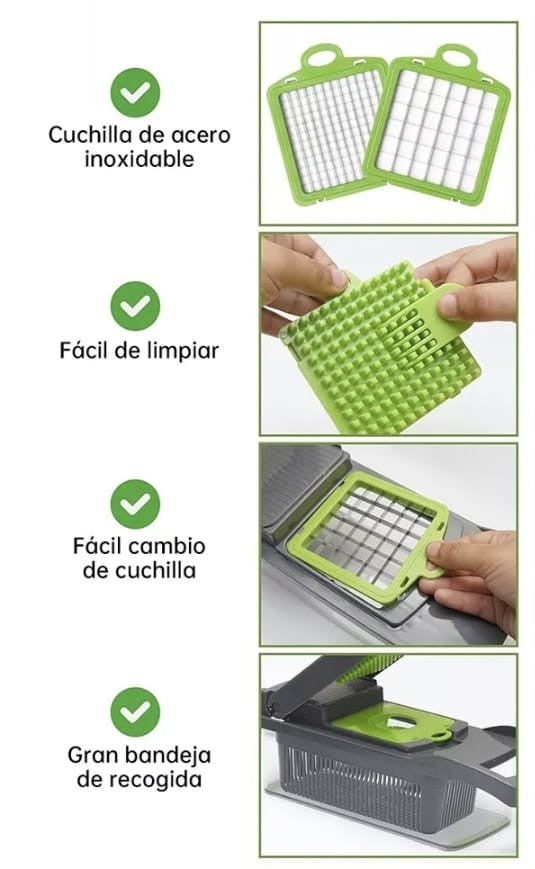 Rallador Cortador Rebanador Picador 14 en 1  🍽️✨