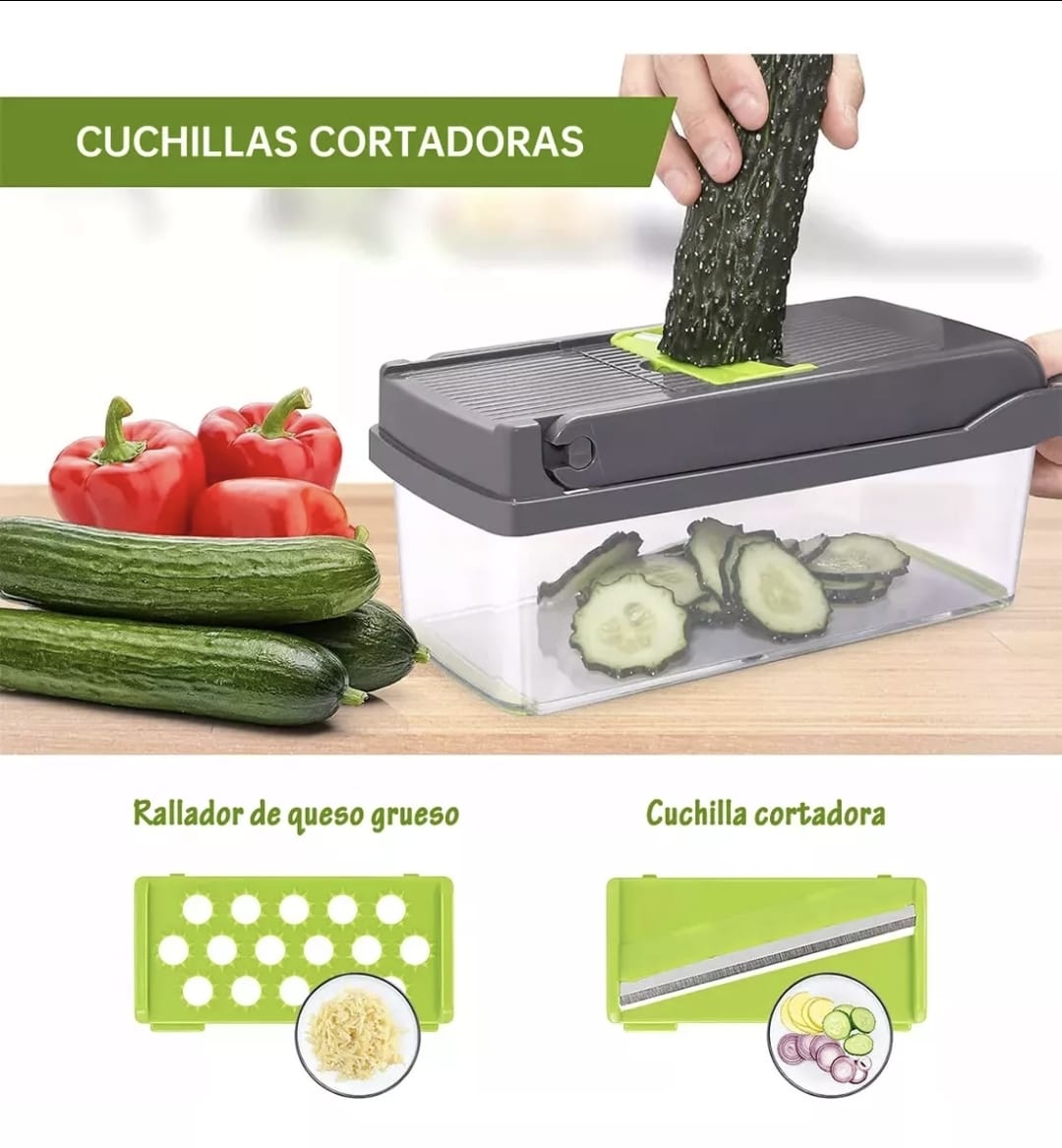 Rallador Cortador Rebanador Picador 14 en 1  🍽️✨