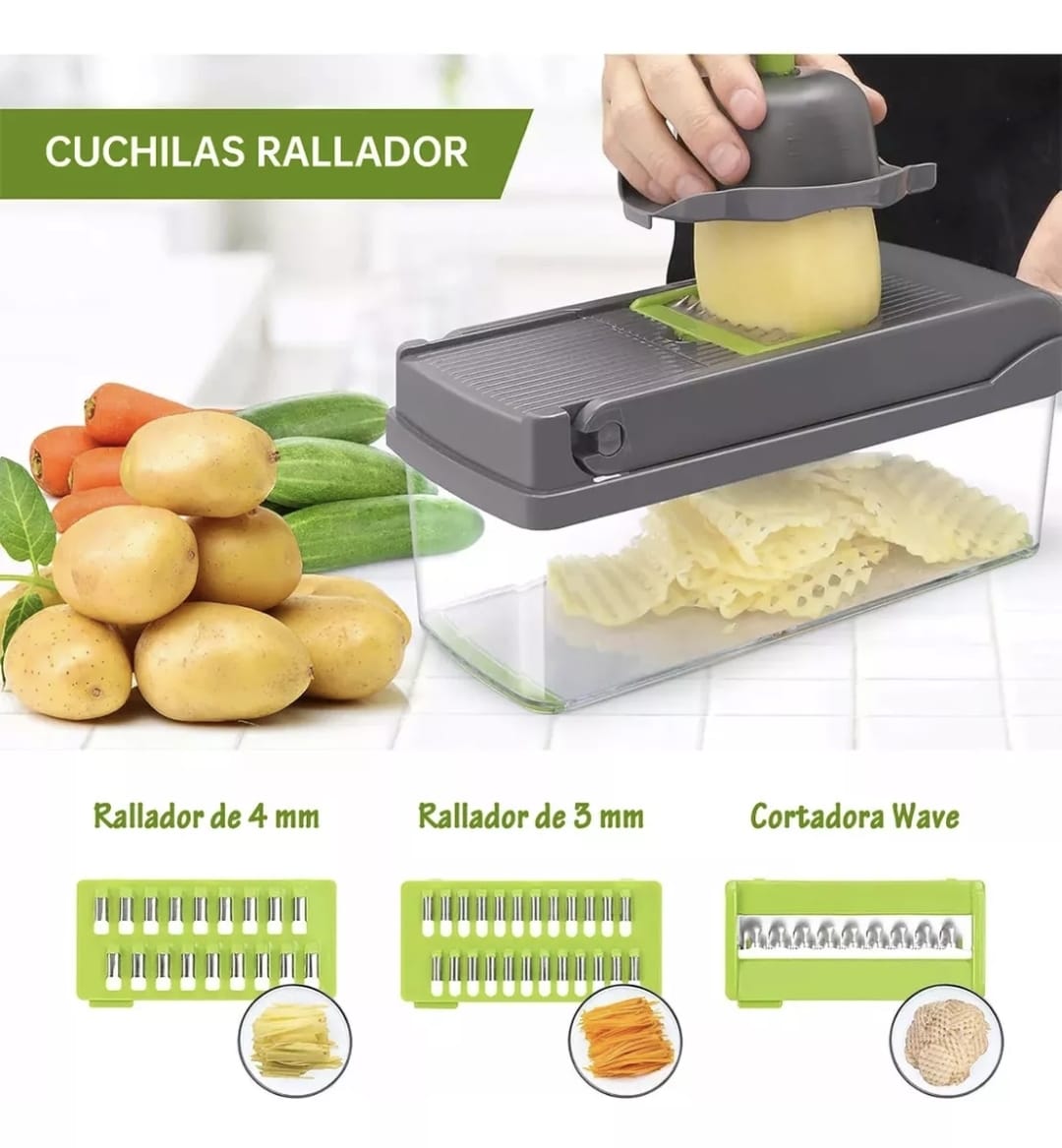 Rallador Cortador Rebanador Picador 14 en 1  🍽️✨