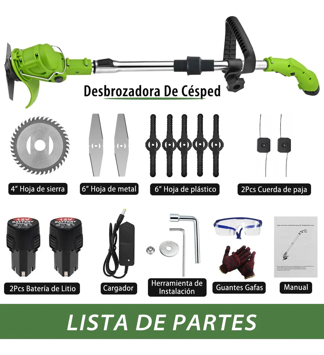 🌿 Desbrozadora Eléctrica Inalámbrica 4 en 1 – Plegable, Potente y Compacta 🌿