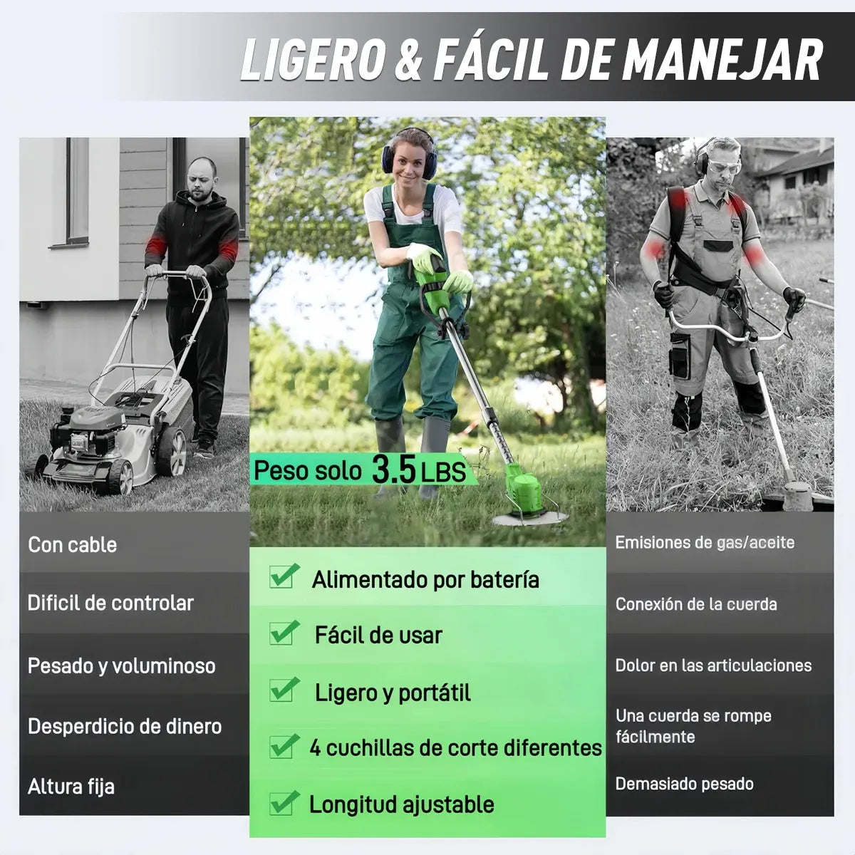 🌿 Desbrozadora Eléctrica Inalámbrica 4 en 1 – Plegable, Potente y Compacta 🌿