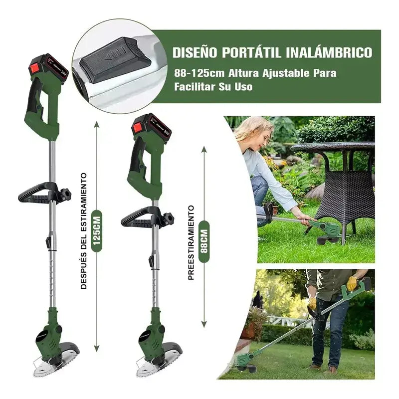 🌿 Cortadora de Césped Eléctrica Inalámbrica 21V